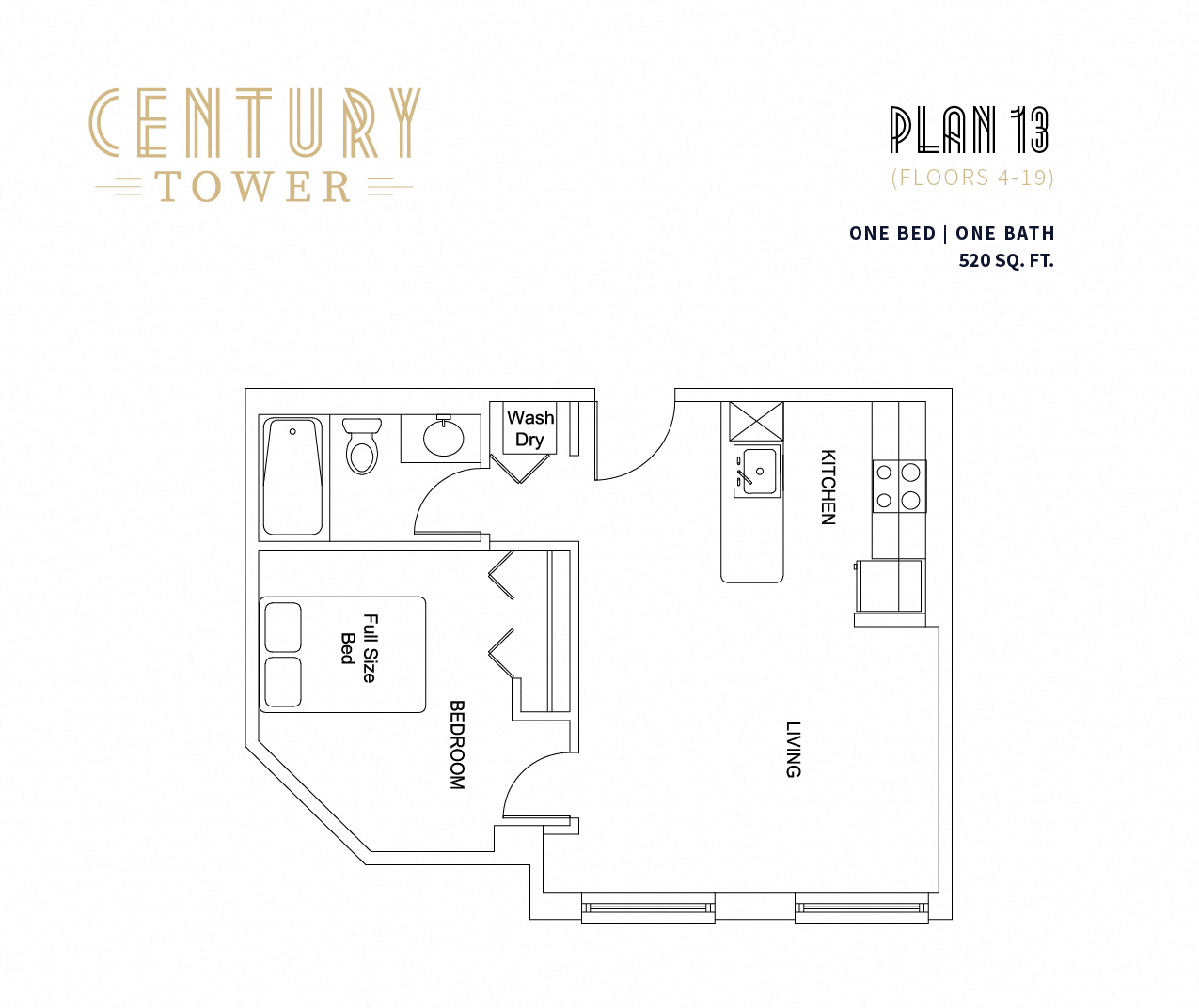 1 Bedroom Floorplan